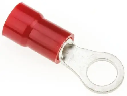 JST R Ringkabelschuh, Isoliert 22 AWG, Nylon, Rot, 16 AWG max.AWG, aussen ø 5.5 mm, innen ø 3.7 mm, 3.5 mm