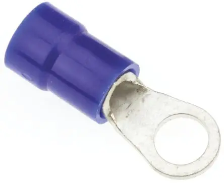 Produktfoto 1 von JST R Ringkabelschuh, Isoliert 16 AWG, Nylon, Blau, 14 AWG max.AWG, aussen ø 6.6 mm, innen ø 4.3 mm, 4 mm