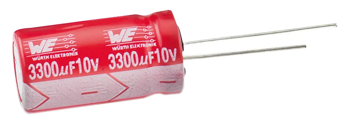 Produktfoto 1 von Wurth Elektronik WCAP-ATUL, THT Aluminium-Elektrolyt Kondensator 390μF ±20% / 100V dc, Ø 18mm x 25mm, bis 105°C