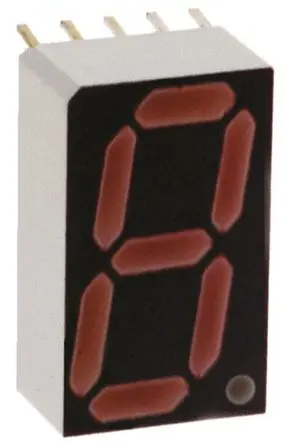 Produktfoto 1 von Broadcom LED-Anzeige 7 Segmente 1 Zeichen Anode, Rot 637nm 16mcd Zeichenbreite 7.8 mm Rechts Zeichenhöhe 14.2 mm
