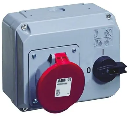 Produktfoto 1 von Amphenol Industrial Critical & Safe CEE Steckvorrichtung Überspannungsschutz, Buchse Rot Horizontal 3+E 4 h 63A, 380V,