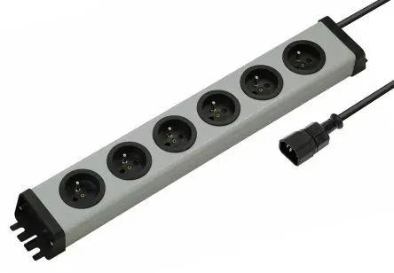 Produktfoto 1 von Ehmann VARIO LINEA Typ E Steckdosenleiste, 6-fach 16A Typ E, 1.5m Kabel, 250V