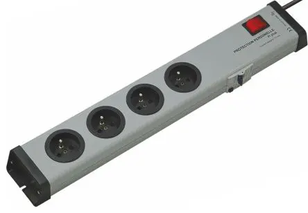 Produktfoto 1 von Ehmann LINEA Socket strip Typ E Steckdosenleiste Überspannungsschutz, 4-fach 16A CEE 7/7, 1.5m Kabel FI Schutzschalter