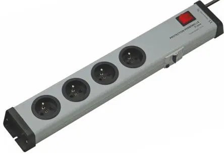 Produktfoto 1 von Ehmann VARIO LINEA Socket strip Typ E Steckdosenleiste Überspannungsschutz, 4-fach 16A CEE 7/7, 1.5m Kabel FI