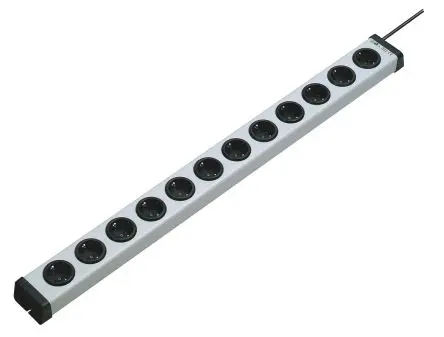 Ehmann Socket Strips Typ F Steckdosenleiste, 12-fach 16A CEE 7/7 Deutscher Schuko / Französisch, 1.5m Kabel, 250V