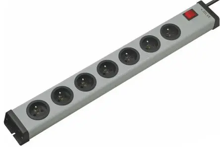 Produktfoto 1 von Ehmann VARIO LINEA Typ E Steckdosenleiste Überspannungsschutz, 7-fach 16A Typ E, 1.5m Kabel, 250V