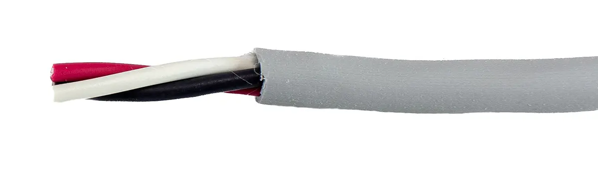 Alpha Wire ECO Steuerkabel, 3-adrig 0.61mm² 20 AWG Grau Geschirmt, 30 m, Modifizierter Polyphenylen-Ether