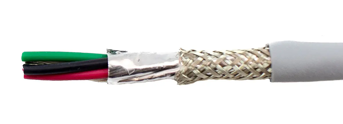 Produktfoto 1 von Alpha Wire ECO Steuerkabel, 4-adrig 0.24mm² 24 AWG schieferfarben Geschirmt, 30 m, Modifizierter Polyphenylen-Ether