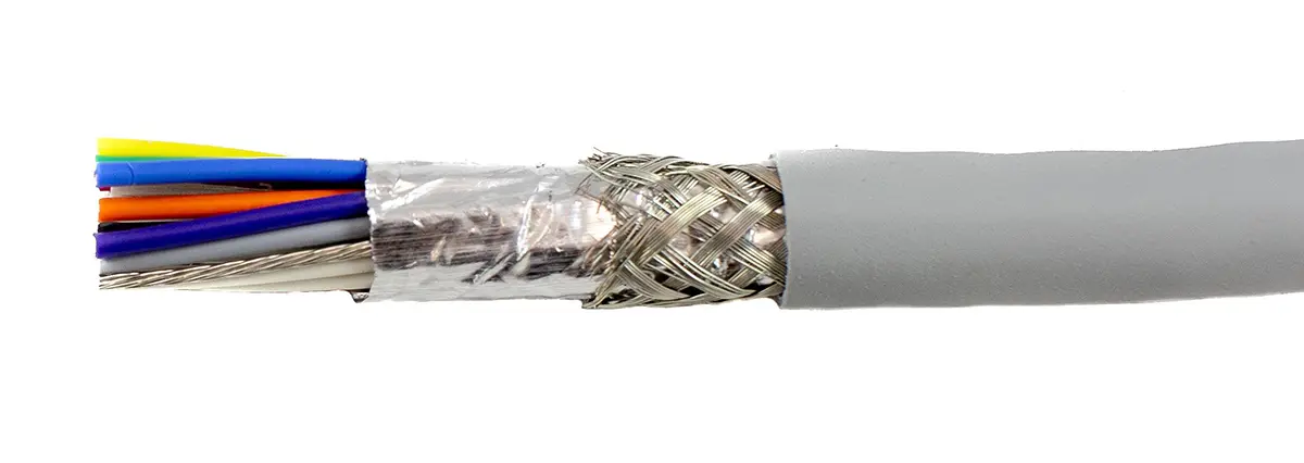Produktfoto 1 von Alpha Wire ECO Steuerkabel, 15-adrig 0.24mm² 24 AWG Grau Geschirmt, 30 m, Modifizierter Polyphenylen-Ether