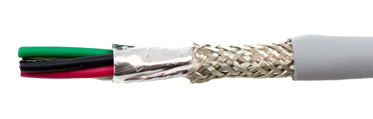 Produktfoto 1 von Alpha Wire ECO Steuerkabel, 4-adrig 0.38mm² 22 AWG Grau Geschirmt, 30 m, Modifizierter Polyphenylen-Ether