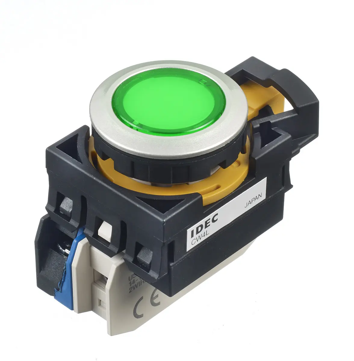 Produktfoto 1 von Idec IDEC CW Druckschalter Grün Beleuchtet Tastend Ø 22 mm / 10 A, IP65