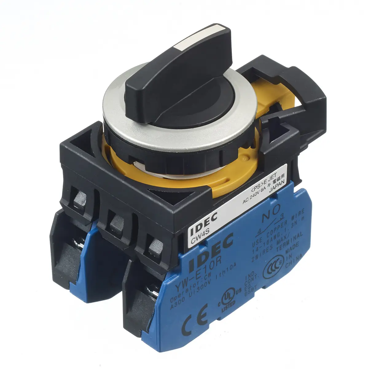 Produktfoto 1 von Idec IDEC CW Wahlschalter Tastend Panel Ø 22.3 mm, 2 Schließer / 10 A, IP65