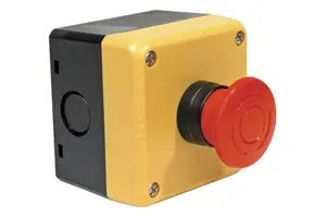 Produktfoto 1 von Idec HW Not-Aus-Drucktaster, Oberfläche, 1 Schließer/1 Öffner IP65, 41.4 mm, x 32 mm, Drehfreigabe