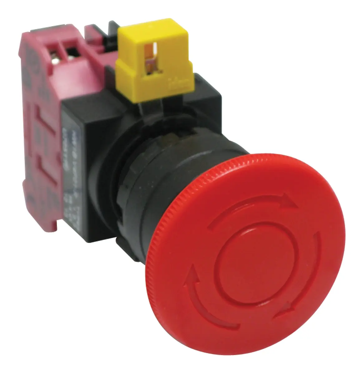 Produktfoto 1 von Idec HW Not-Aus-Drucktaster, Panel, Ø 22 mm, 1 Öffner, Rot IP65, 32 mm, x 32 mm, Drehfreigabe
