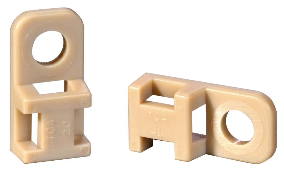 Produktfoto 1 von HellermannTyton CTAM Befestigungssockel, Polyetheretherketon Beige 20.5 mm x 4.6 mm Kabelbinder x 10.2 mm für 4.3 mm