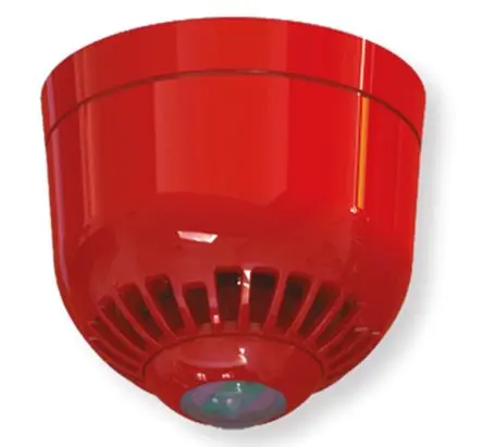 Produktfoto 1 von Klaxon Sonos Pulse LED, Filament/Warnsummer-Licht Schall- und Lichtsignal-Kombination 60V dc Rot IP21, IP65 Wand, Decke
