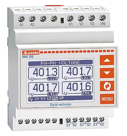 Produktfoto 1 von Lovato DMG Energiemessgerät LCD 105.4 mm x 71.6 mm Digital / 3-phasig
