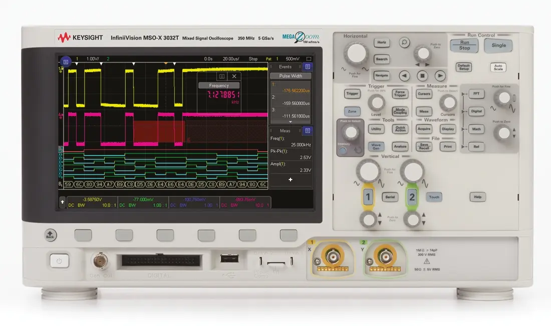 Produktfoto 1 von Keysight InfiniiVision 3000T X MSOX3034T Mixed-Signal Tisch Oszilloskop 4-Kanal Analog / 16 Digital 350MHz,