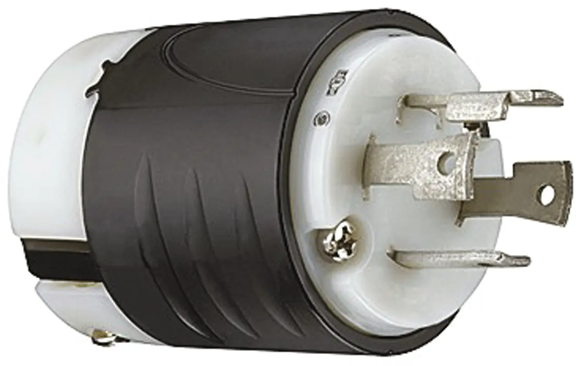 Produktfoto 1 von PASS & SEYMOUR Netzstecker Kabel 30A, 4, NEMA L14-30P Nylon, 125V, 250 V Schwarz, Weiß Crimpbefestigung, für USA
