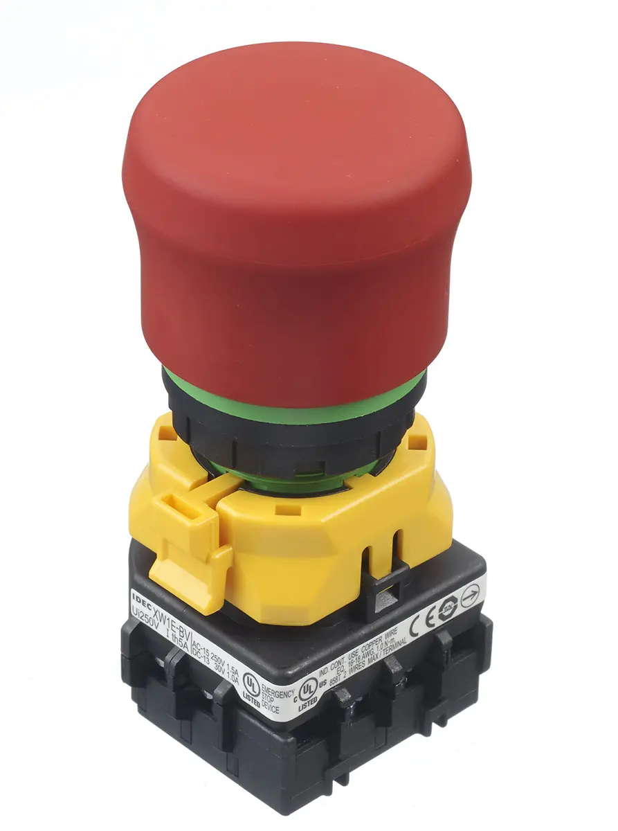 Produktfoto 1 von Idec XW1E Not-Aus-Drucktaster, Ø 22 mm, 4-poliger Wechsler, Rot IP65, x 80.7 mm