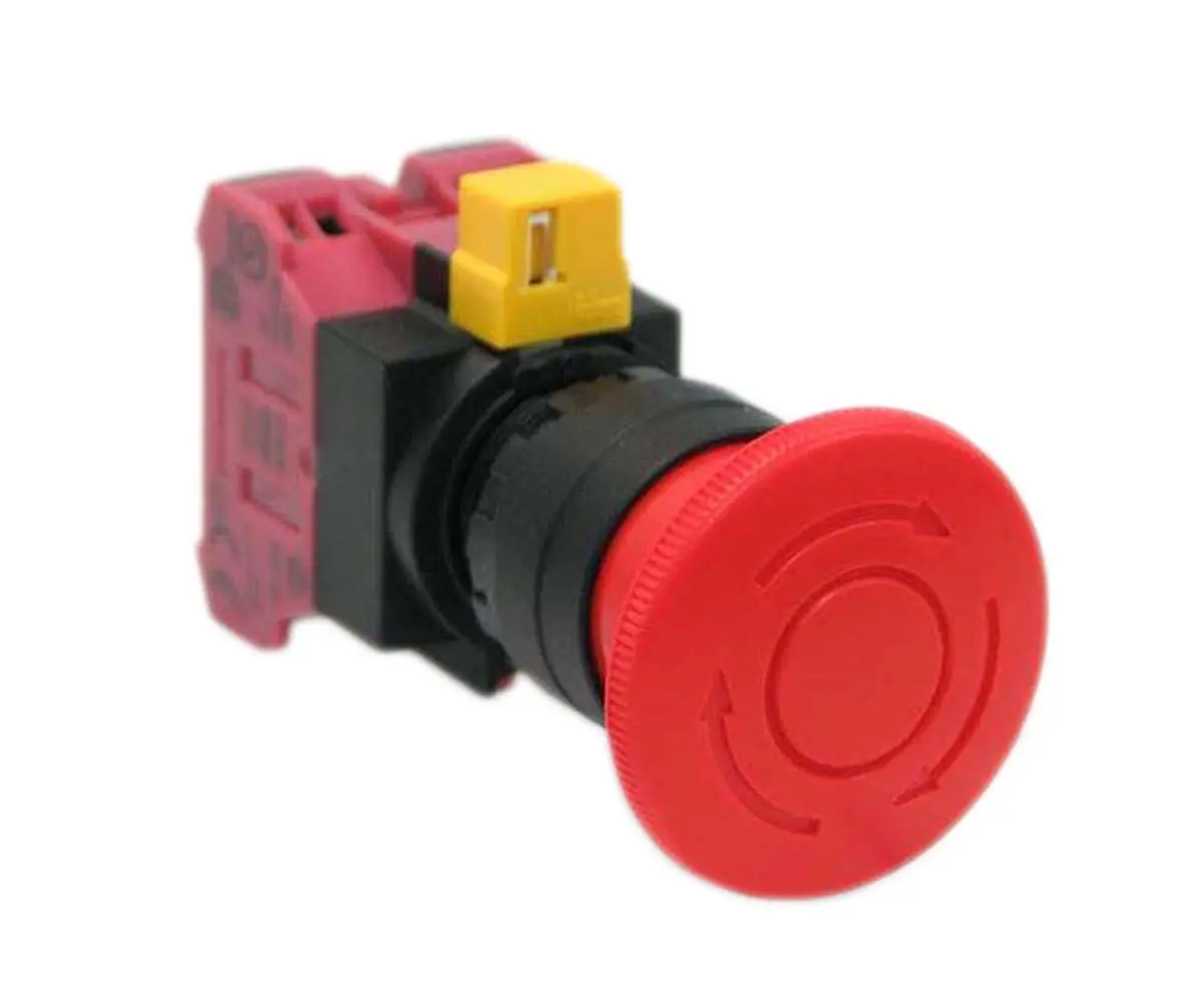 Produktfoto 1 von Idec HW Not-Aus-Drucktaster, Panel, Ø 22 mm, 2 Öffner, Rot IP65, 32 mm, x 32 mm, Drehfreigabe