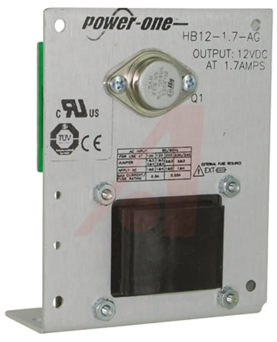 Produktfoto 1 von BEL POWER SOLUTIONS INC Linearnetzteil Offene Bauform, 1.7 A 12 V 5 Ausg.  L. 123.7 mm 20.4 W B. 101.6 mm T. 53.34 mm