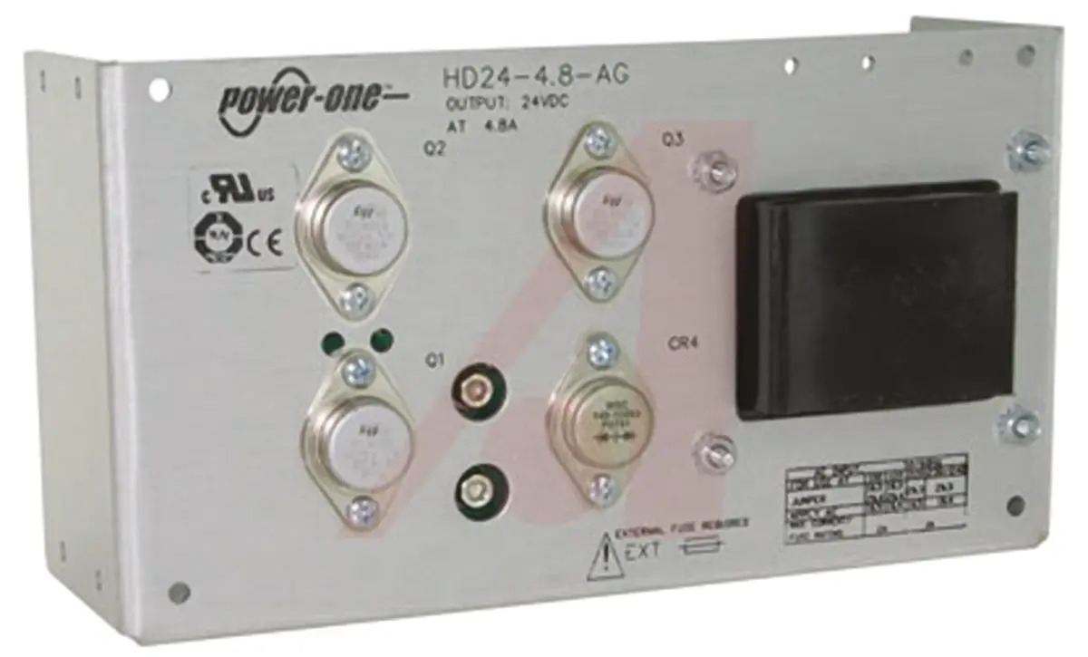 Produktfoto 1 von BEL POWER SOLUTIONS INC Linearnetzteil Offene Bauform, 4.8 A 24 V 5 Ausg.  L. 228.6 mm 115.2 W B. 123.7 mm T. 83.19 mm