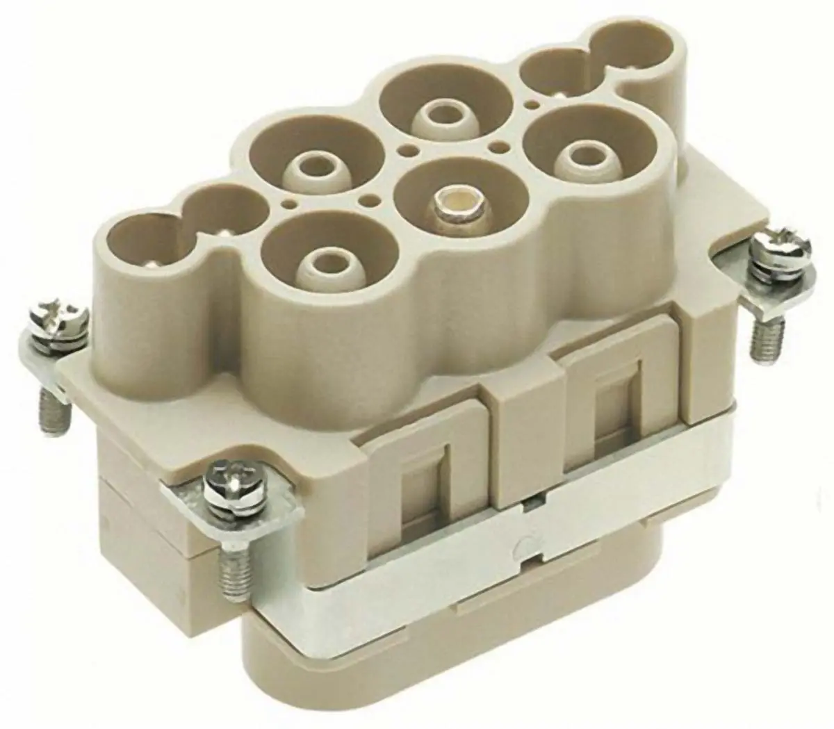 Produktfoto 1 von HARTING Han-Com Industrie-Steckverbinder Kontakteinsatz, 4-polig 63A Stecker, Axialer Schraubanschluss, Zugfederklemme