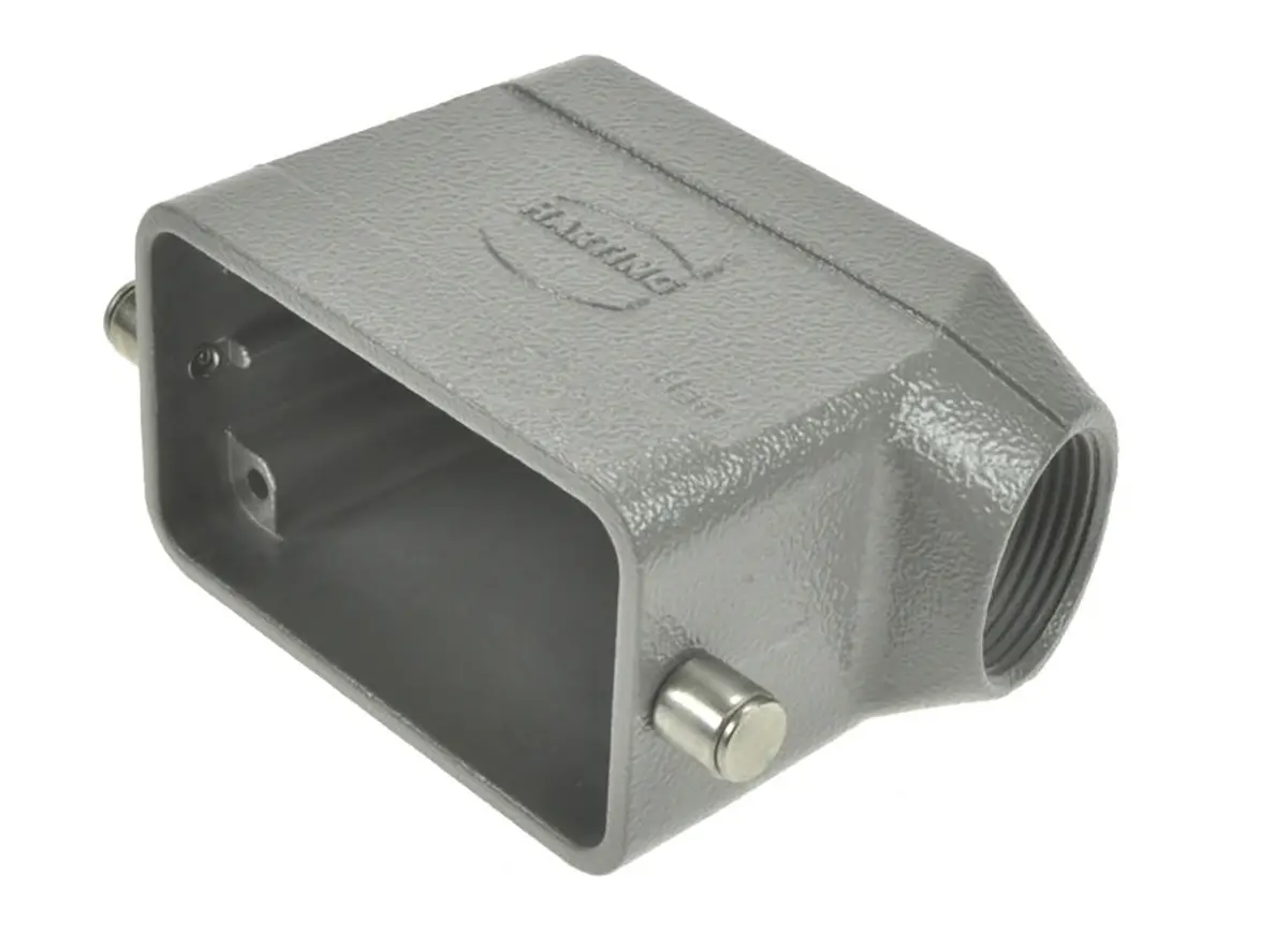 Produktfoto 1 von HARTING Han B Haube für seitliche Kabeleinführung 1 Hebel 1, Anschlusshaube 10B Steckverbinderkappe, IP65, IP66, IP67