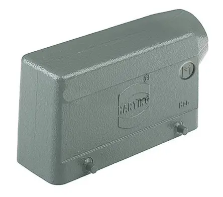 Produktfoto 1 von HARTING Han B Haube für seitliche Kabeleinführung 2 Hebel 2, Anschlusshaube 24B Steckverbinderkappe, IP65, IP66, IP67