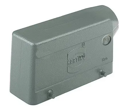 Produktfoto 1 von HARTING Han B Haube für seitliche Kabeleinführung 2 Hebel 2, Anschlusshaube 24B Steckverbinderkappe, IP65, IP66, IP67