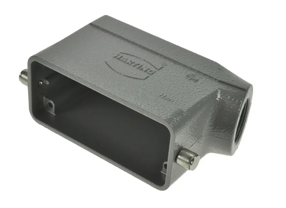 Produktfoto 1 von HARTING Han B Haube für seitliche Kabeleinführung 1 Hebel 1, Anschlusshaube 16B Steckverbinderkappe, IP65, IP66, IP67