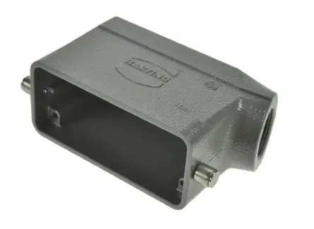 Produktfoto 1 von HARTING Han B Haube für seitliche Kabeleinführung 1 Hebel 1, Anschlusshaube 16B Steckverbinderkappe, IP65, IP66, IP67