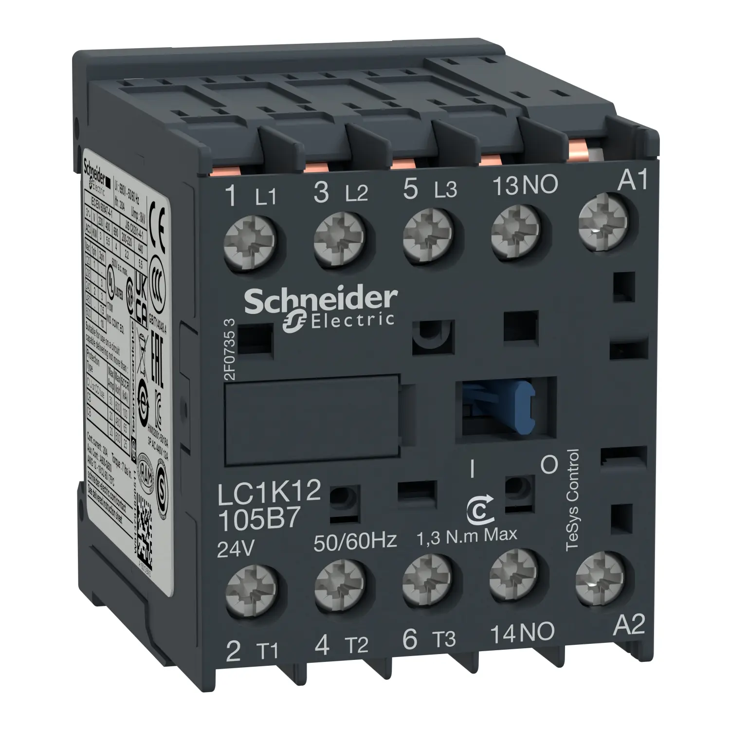 Produktfoto 1 von Schneider Electric LC1K Schütz 230V ac-Spule, 3-polig, 690V ac / 20 A 230V ac 5.5 kW 3 Schließer Motorsteuerung
