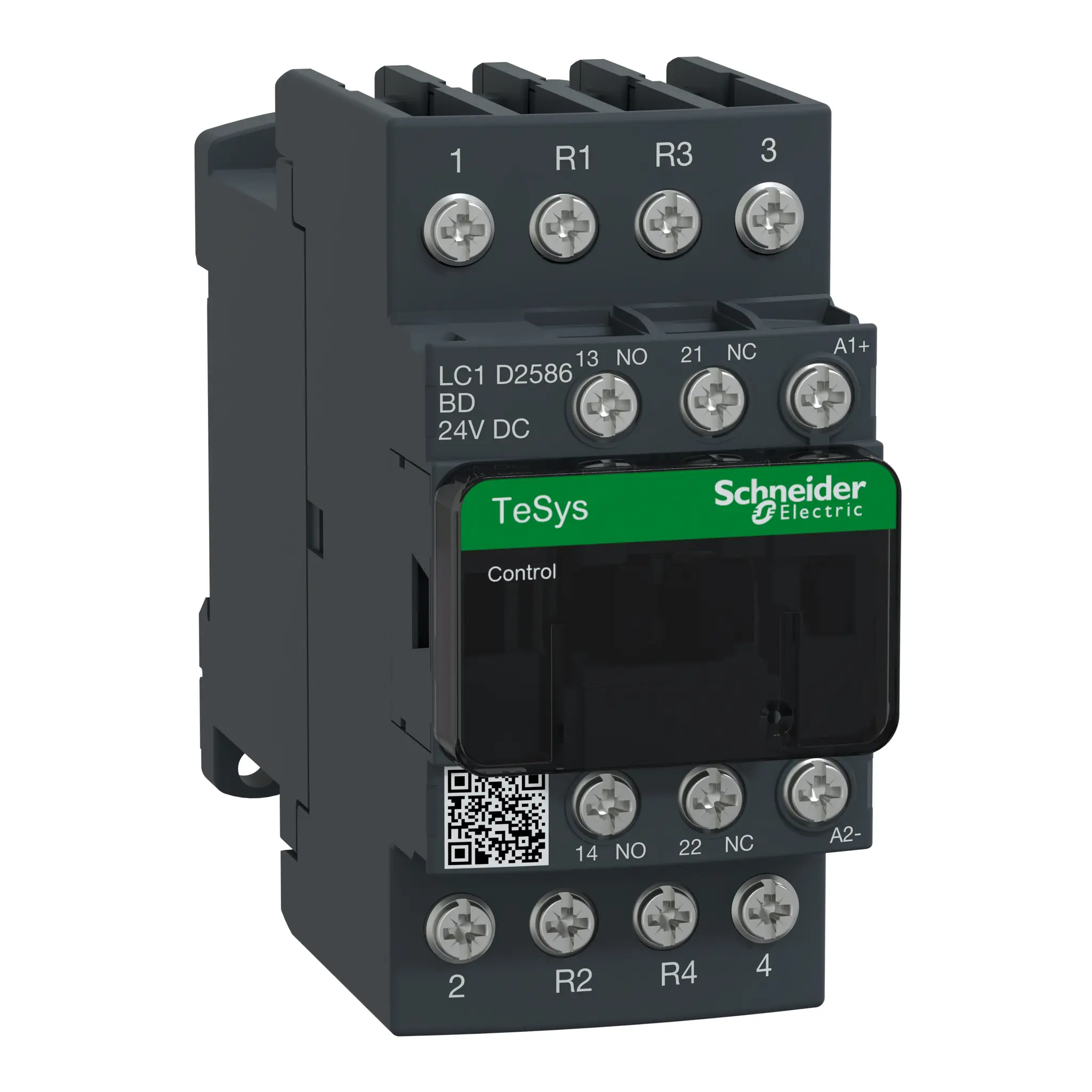 Produktfoto 1 von Schneider Electric LC1D Schütz 24 V dc-Spule, 4-polig, 300 V dc, 690V ac / 40 A 24 V dc 3.2 W 2 Schließer/2 Öffner