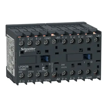 Schneider Electric LP2K Schütz 24V dc-Spule, 3-polig, 690V ac / 20 A 24V dc 4 kW 3 Schließer Umkehrend 1-Hilfskontakte