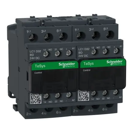 Produktfoto 1 von Schneider Electric TeSyS D Schütz 24V dc-Spule, 3-polig, 300 V dc, 690V ac / 32 A 24V dc 18.5 kW 3 Schließer