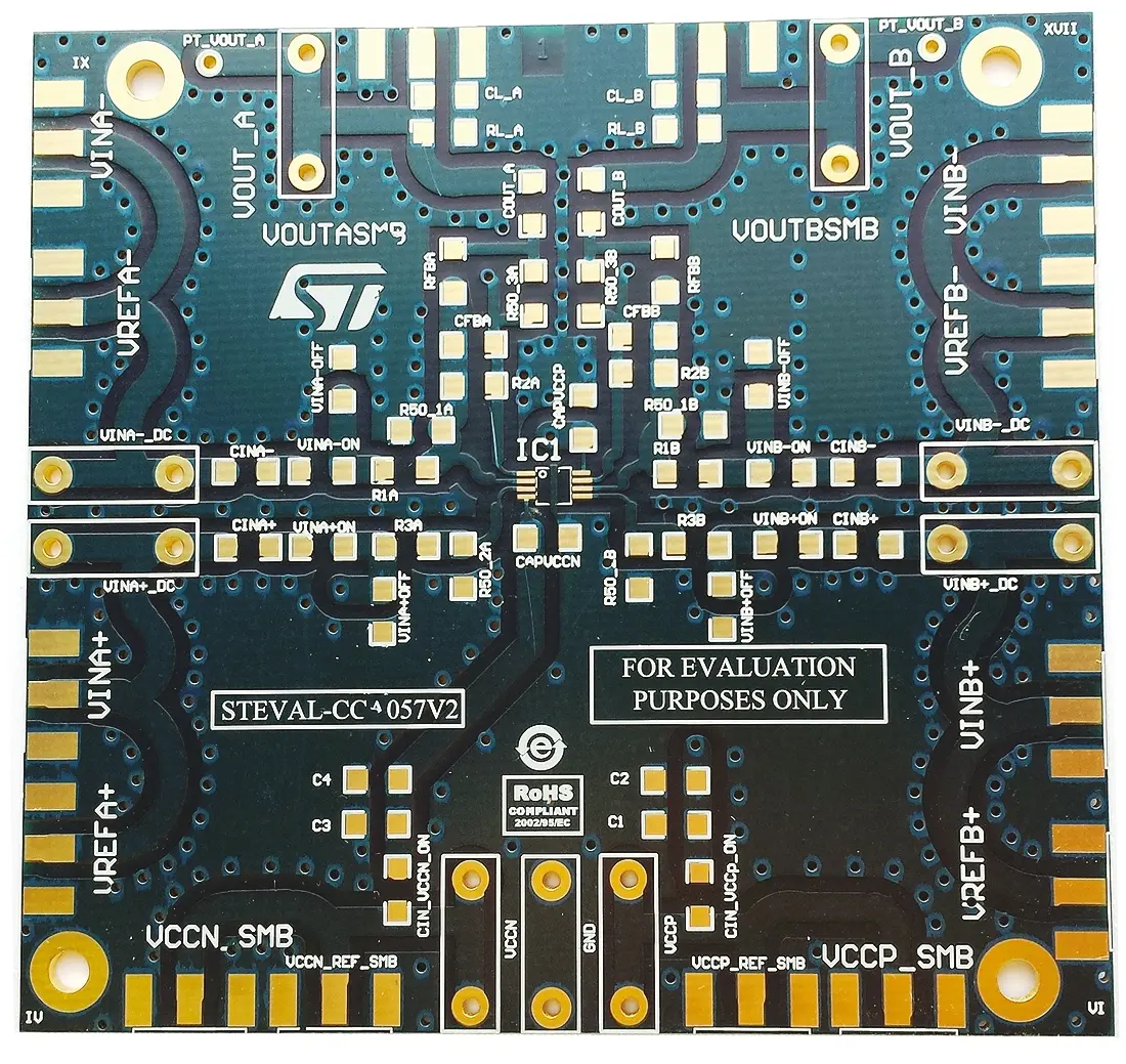 Produktfoto 1 von STMicroelectronics Entwicklungskit analog, Operationsverstärker, STEVAL-CCA057V2 Evaluierungsplatine