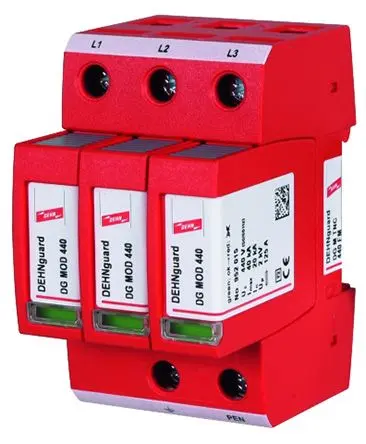 Produktfoto 1 von Dehn DG Überspannungsschutz Modul Arrester Typ 2 40 kA 440V, DIN-Hutschiene, -40 °C→80 °C