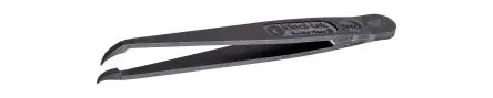 Produktfoto 1 von ideal-tek Kunststoff, Kohlenstofffaser Pinzette, 115mm, Spitze Fein, Gebogen, Kurz 1-teilig ESD-Sicherheit