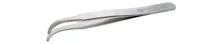 Produktfoto 1 von ideal-tek Edelstahl Pinzette, 120mm, Spitze Fein, Flach, Rund, Gebogen Antimagnetisch 1-teilig