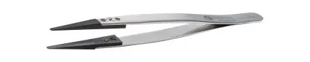 Produktfoto 1 von ideal-tek Nylon 6.6, Kohlenstofffaser Pinzette, 130mm, Spitze Flachrund Antimagnetisch 1-teilig ESD-Sicherheit