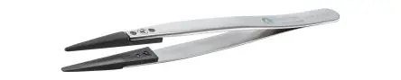Produktfoto 1 von ideal-tek Kohlenstofffaser, Kunststoff Pinzette, 130mm, Spitze Fase, Dicke, Stabil, Gerade Antimagnetisch 1-teilig