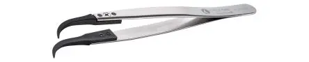 Produktfoto 1 von ideal-tek Kohlenstofffaser, Kunststoff Pinzette, 130mm, Spitze Gebogen, Sehr Fein Antimagnetisch 1-teilig ESD-Sicherheit