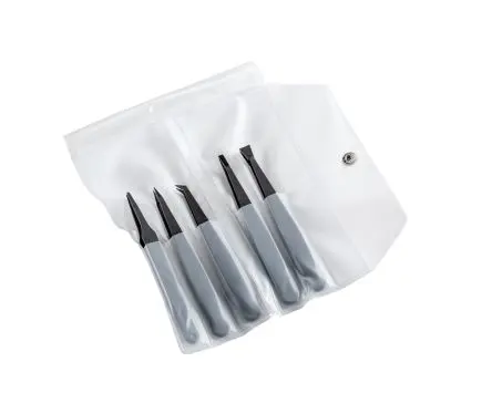 Produktfoto 1 von ideal-tek Carbofib Pinzettensatz, 165 mm 5-teilig ESD-Sicherheit