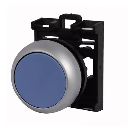 Produktfoto 1 von Eaton M22 Drucktastenkopf Ø 22 mm, Blau Tastend Rund Rund Kunststoff, IP67