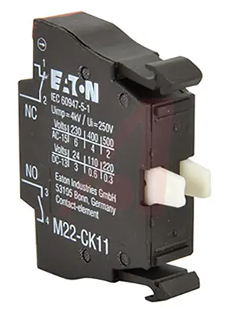Produktfoto 1 von Eaton 240 V ac Kontaktblock 1 Schließer/1 Öffner für NZM1 Zugfederklemme