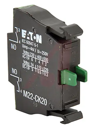 Produktfoto 1 von Eaton RMQ Titan M22 Kontaktblock 2 Schließer 240V ac Federklemmenanschluss