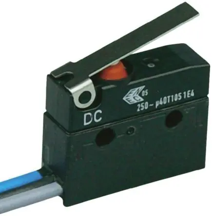Produktfoto 1 von ZF Mikroschalter Hebel-Betätiger Kabel, 1-poliger Wechsler, 250 V ac, 10A IP67 340cN -40 °C - 120 °C