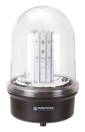 Produktfoto 1 von Werma BM 280 LED Dauer Signalleuchte 230V dc Rot Halterung, Rohr, Basis, Ø 142 mm x 218 mm IP65